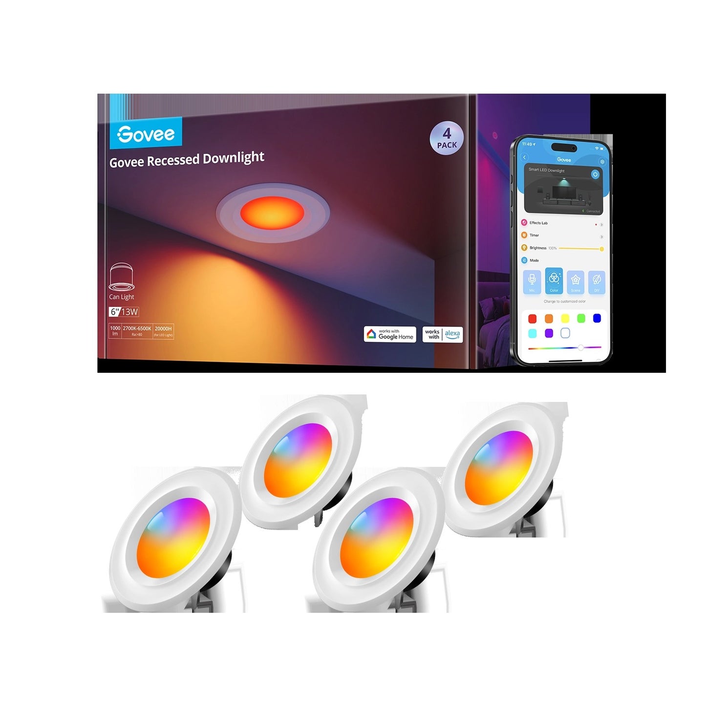 Govee6-InchSmartRetrofitRecessedCanLights