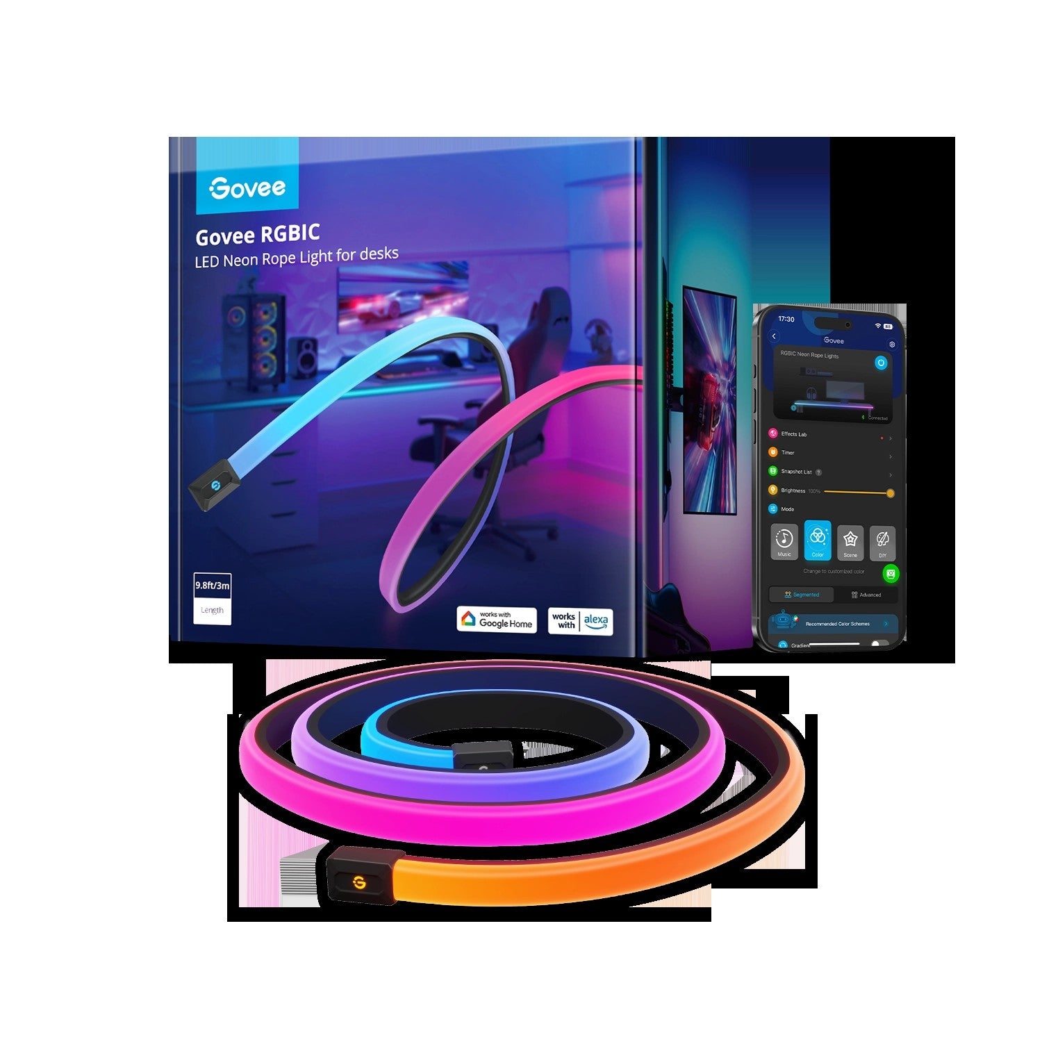 RefurbishedGoveeRGBICLEDNeonRopeLightsforDesks